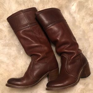 Frye Jane Tall Redwood Stitch Leather Boots 8